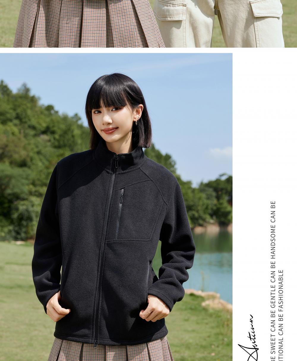【秋冬2025】SYK-B6509#340克/100D 双面摇粒绒立拉 户外抓绒衣 卫衣 细节展示 启虎