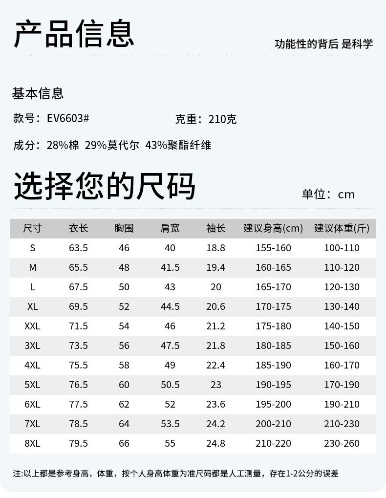 【2026春夏】EV6603#210克/50支 启元一体+凉感 二级领 短袖POLO Polo衫 细节展示 启虎