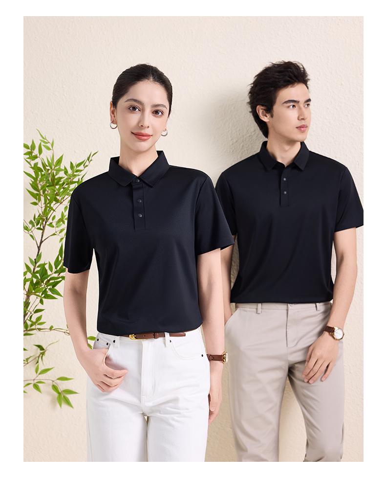 【2026春夏】WY8270#190克/80支 蚕丝提花 贴合款 四合扣 短袖POLO Polo衫 细节展示 启虎