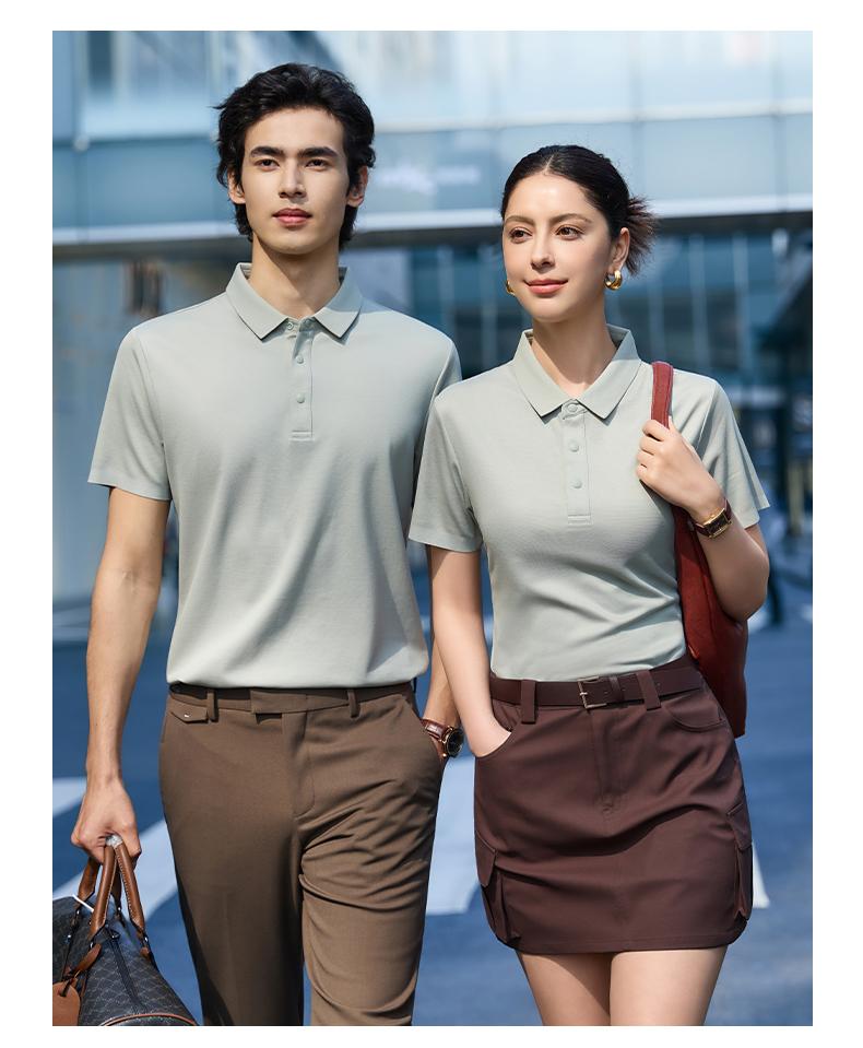 【2026春夏】EV6603#210克/50支 启元一体+凉感 二级领 短袖POLO Polo衫 细节展示 启虎