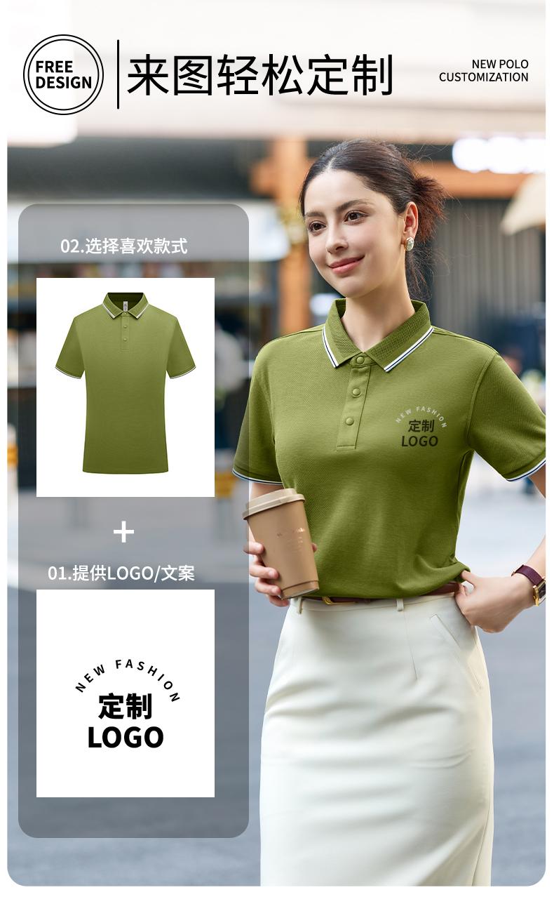 【2026春夏】WY8263#220克/40支 双面莱赛尔 10A抗菌+凉感+高日晒 间色二级领 四合扣 短袖POLO Polo衫 细节展示 启虎