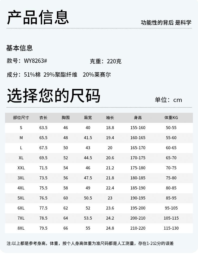 【2026春夏】WY8263#220克/40支 双面莱赛尔 10A抗菌+凉感+高日晒 间色二级领 四合扣 短袖POLO Polo衫 细节展示 启虎