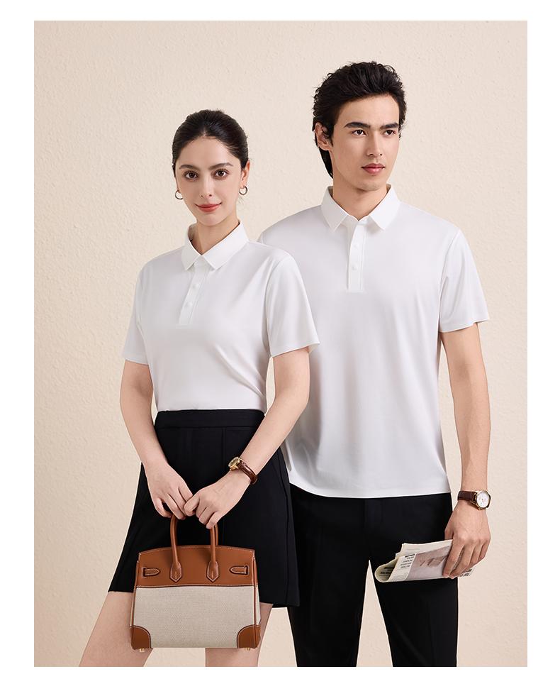 【2026春夏】WY8270#190克/80支 蚕丝提花 贴合款 四合扣 短袖POLO Polo衫 细节展示 启虎