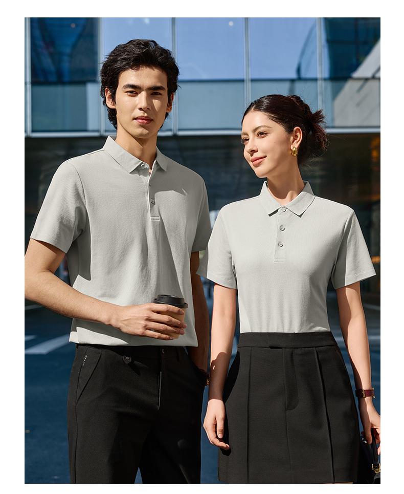 【2026春夏】WY8260#240克/40支 双股长绒棉 10A抗菌+高日晒 贴合领 短袖POLO Polo 衫定制 细节展示 第1张