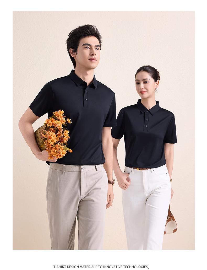 【2026春夏】WY8270#190克/80支 蚕丝提花 贴合款 四合扣 短袖POLO Polo衫 细节展示 启虎