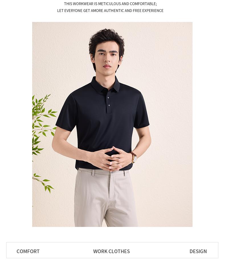 【2026春夏】WY8270#190克/80支 蚕丝提花 贴合款 四合扣 短袖POLO Polo衫 细节展示 启虎