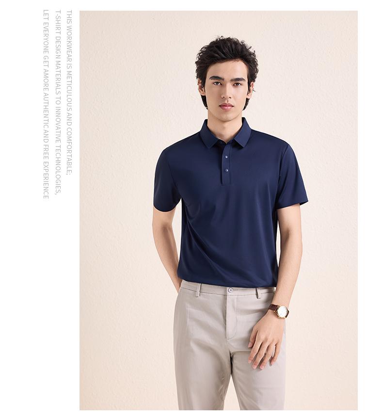 【2026春夏】WY8270#190克/80支 蚕丝提花 贴合款 四合扣 短袖POLO Polo衫 细节展示 启虎