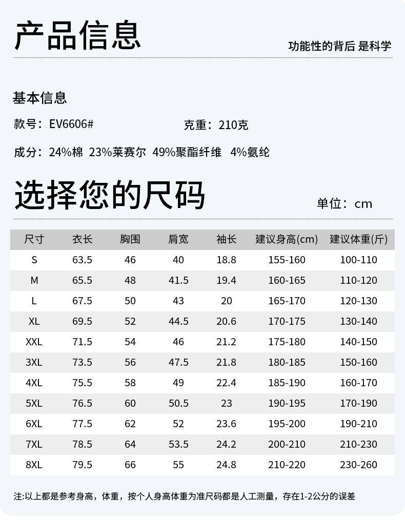 【2026春夏】EV6606#210克/40支 单面莱赛尔 10A抗菌+凉感+高日晒 贴合领 四合扣 短袖POLO Polo衫 细节展示 启虎