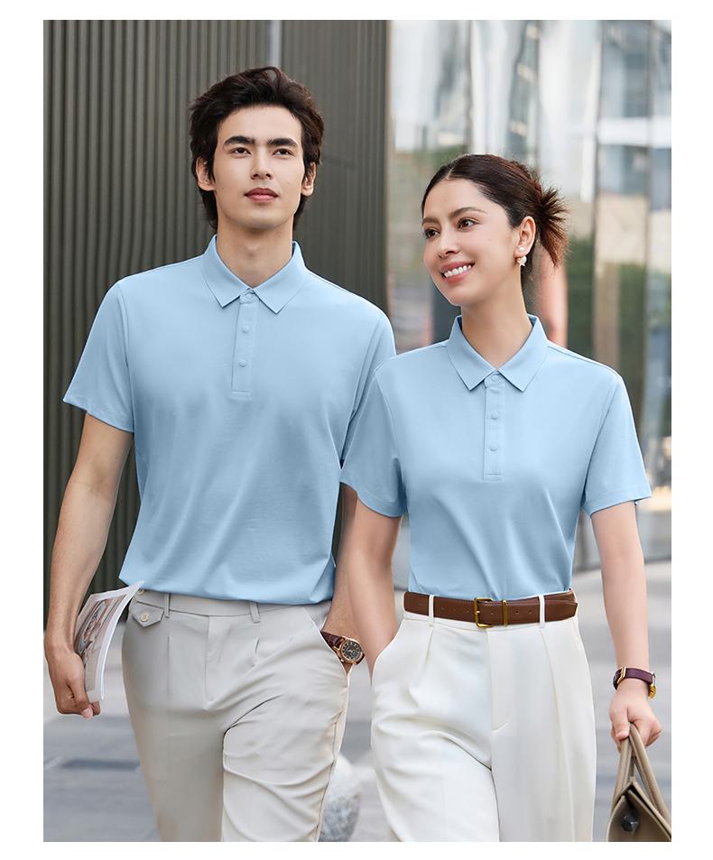 【2026春夏】EV6606#210克/40支 单面莱赛尔 10A抗菌+凉感+高日晒 贴合领 四合扣 短袖POLO Polo衫 细节展示 启虎