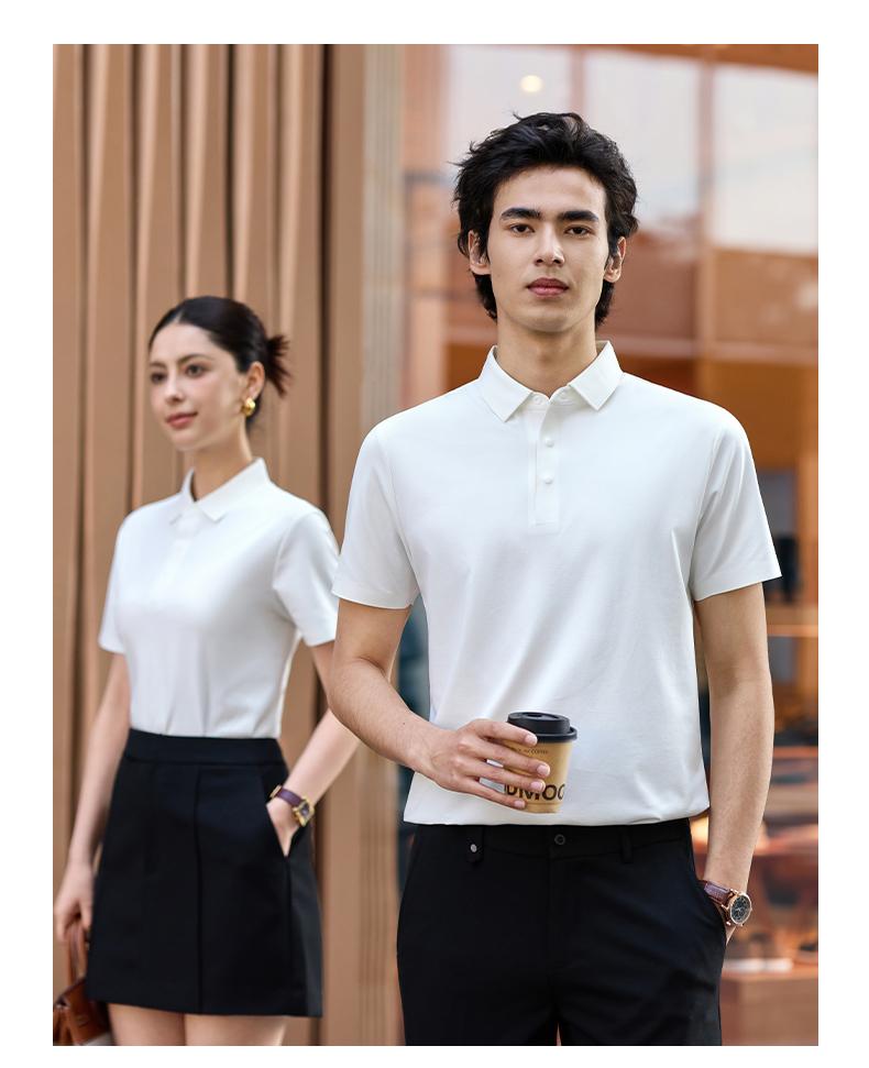 【2026春夏】WY8269#190克/80支 双面新疆长绒棉 贴合领 四合扣 短袖POLO Polo衫 细节展示 启虎