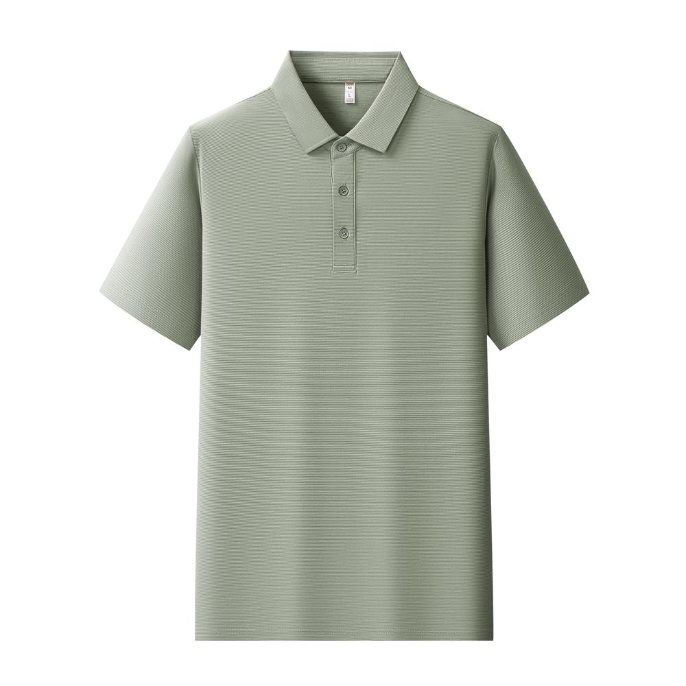 【2026春夏】K958826#230克 重磅横条棉氨 纯色翻领POLO Polo衫 细节展示 启虎