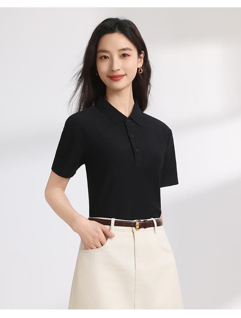 【2026春夏】K958826#230克 重磅横条棉氨 纯色翻领POLO Polo衫 细节展示 启虎