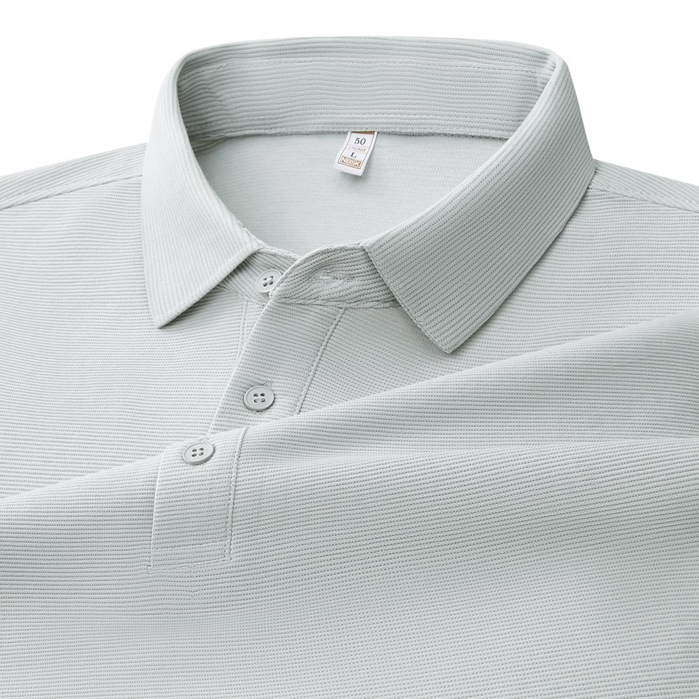 【2026春夏】K958826#230克 重磅横条棉氨 纯色翻领POLO Polo衫 细节展示 启虎