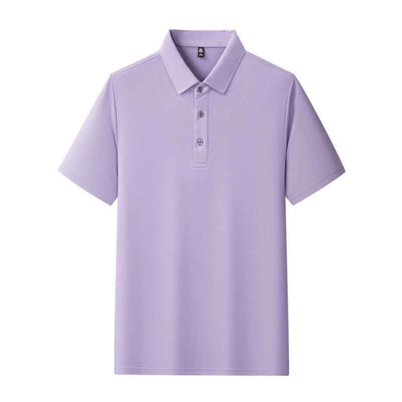【2026春夏】K958801#200克 菠萝格 纯色翻领POLO 浅紫色 Polo衫 企业团购定制 paidai