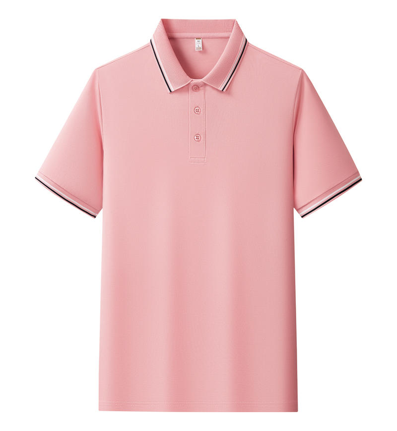 【2026春夏】K958839#200克 赛络纺 间色翻领POLO 粉色 Polo衫 企业团购定制 paidai
