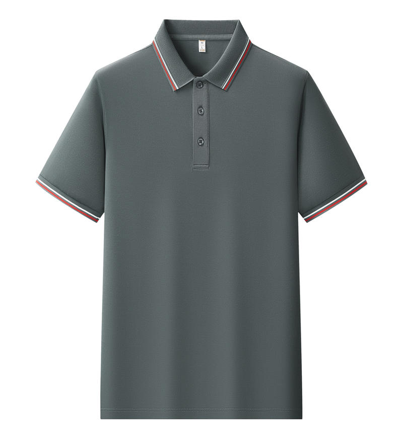 【2026春夏】K958839#200克 赛络纺 间色翻领POLO 深灰色 Polo衫 企业团购定制 paidai