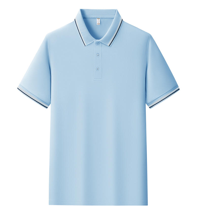 【2026春夏】K958839#200克 赛络纺 间色翻领POLO 浅蓝色 Polo衫 企业团购定制 paidai