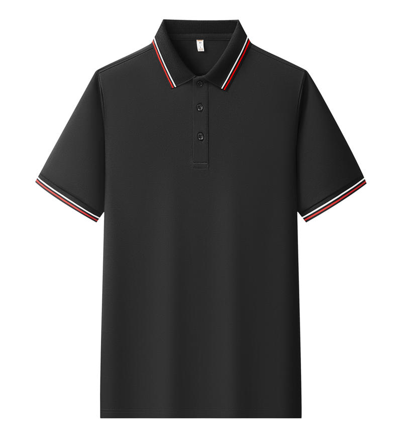 【2026春夏】K958839#200克 赛络纺 间色翻领POLO 黑色 Polo衫 企业团购定制 paidai