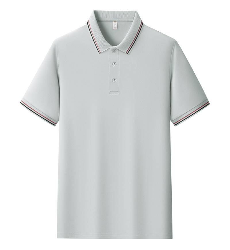 【2026春夏】K958839#200克 赛络纺 间色翻领POLO 浅灰色 Polo衫 企业团购定制 paidai