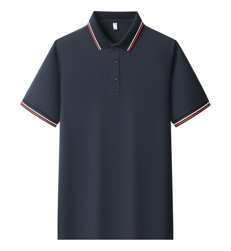 【2026春夏】K958839#200克 赛络纺 间色翻领POLO 藏青色 Polo衫 企业团购定制 paidai