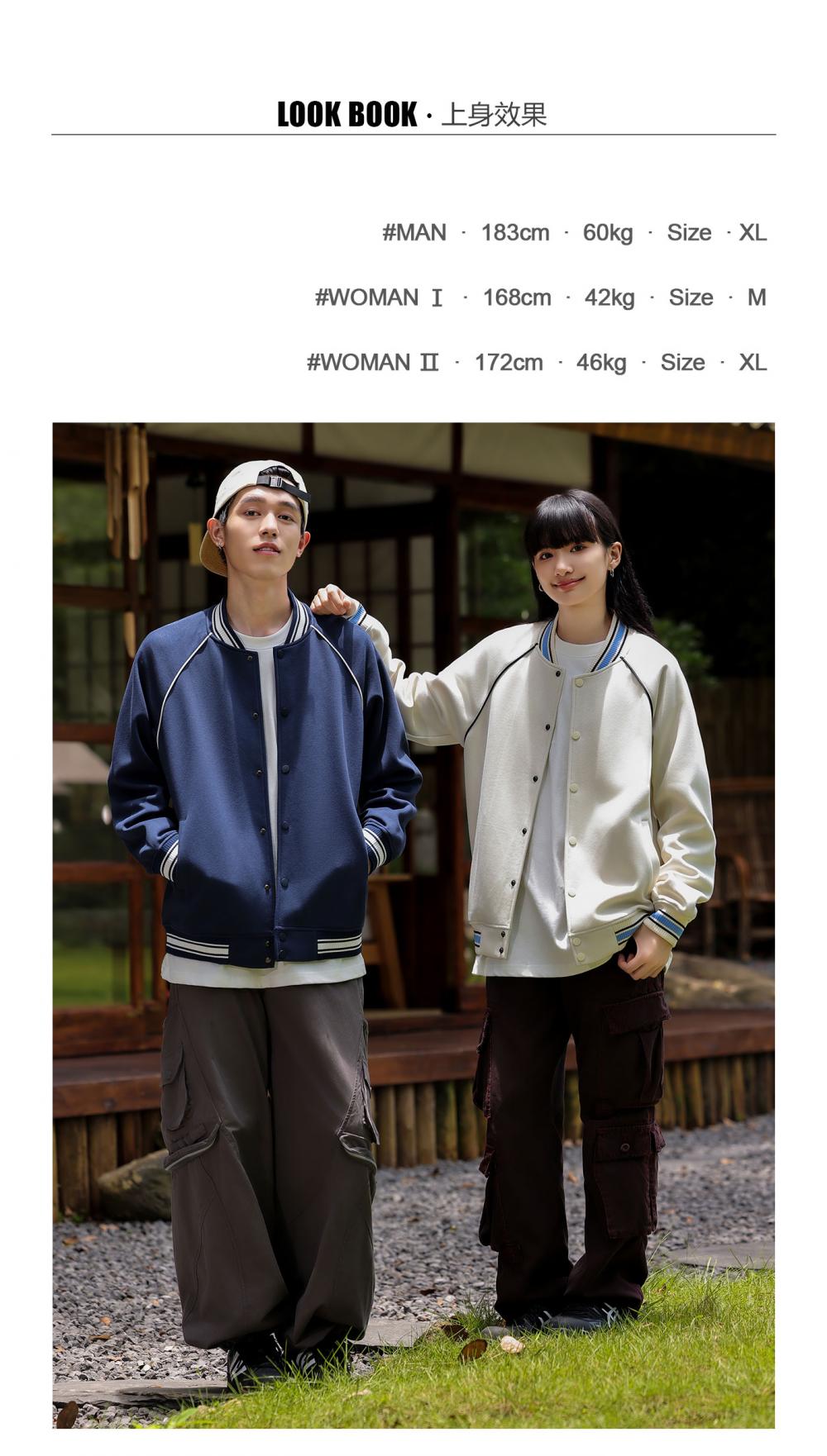 K015099#380克 复古潮棉 时尚棒球服外套 卫衣 细节展示 启虎