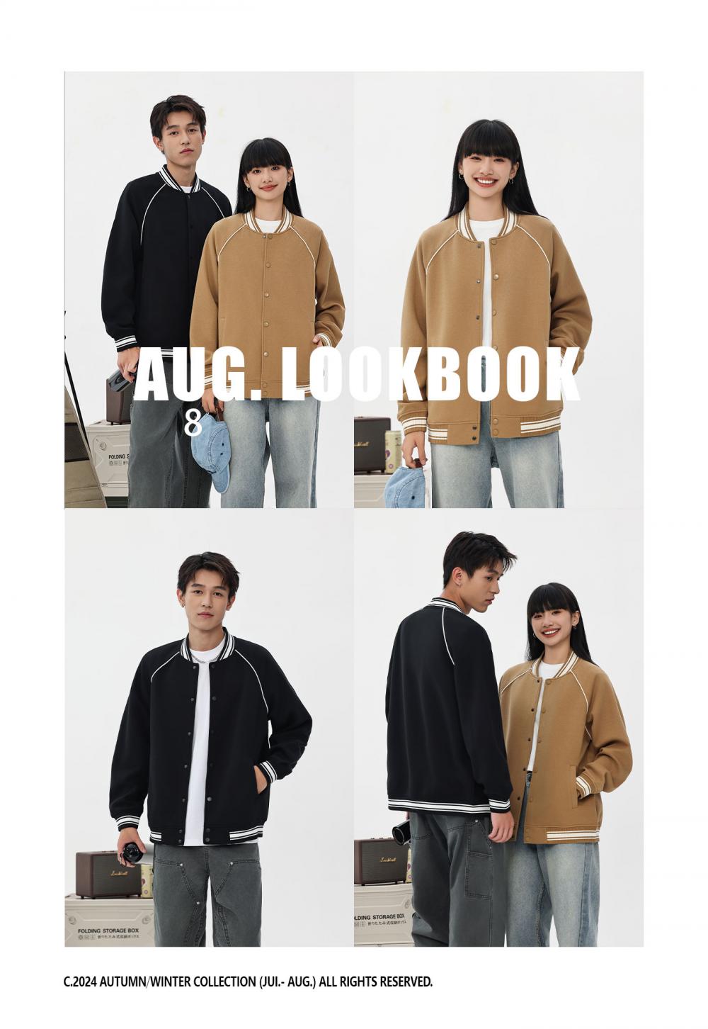 K015099#380克 复古潮棉 时尚棒球服外套 卫衣 细节展示 启虎