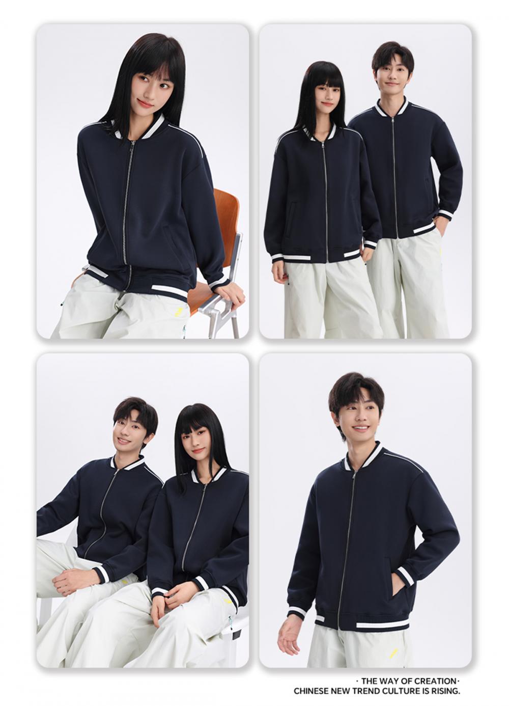 K019899# 400克 五明治液态棉拉链棒球服 卫衣 细节展示 启虎
