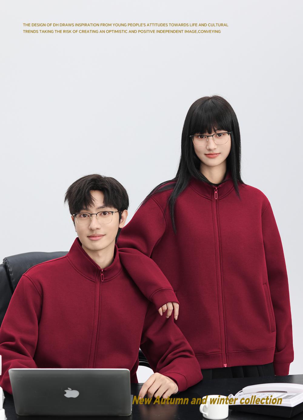 K019897# 400克 五明治液态棉立领开衫拉链外套 卫衣 细节展示 启虎