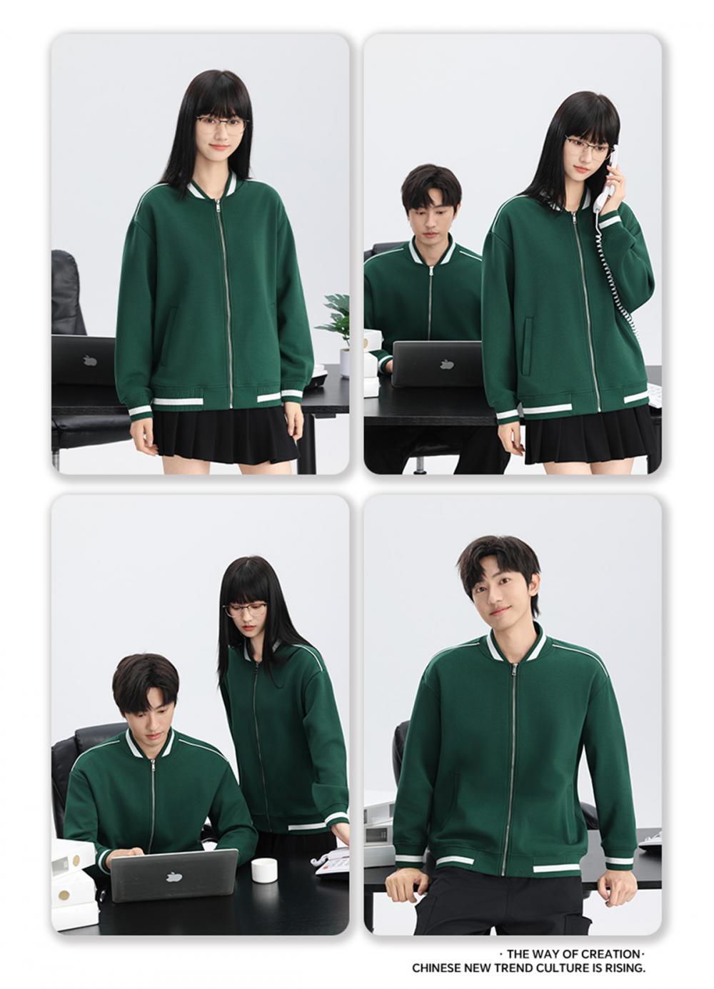 K019899# 400克 五明治液态棉拉链棒球服 卫衣 细节展示 启虎