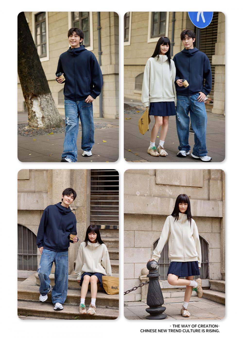 K019889# 400克 五明治液态棉潮牌高帽拉链开衫外套 卫衣 细节展示 启虎