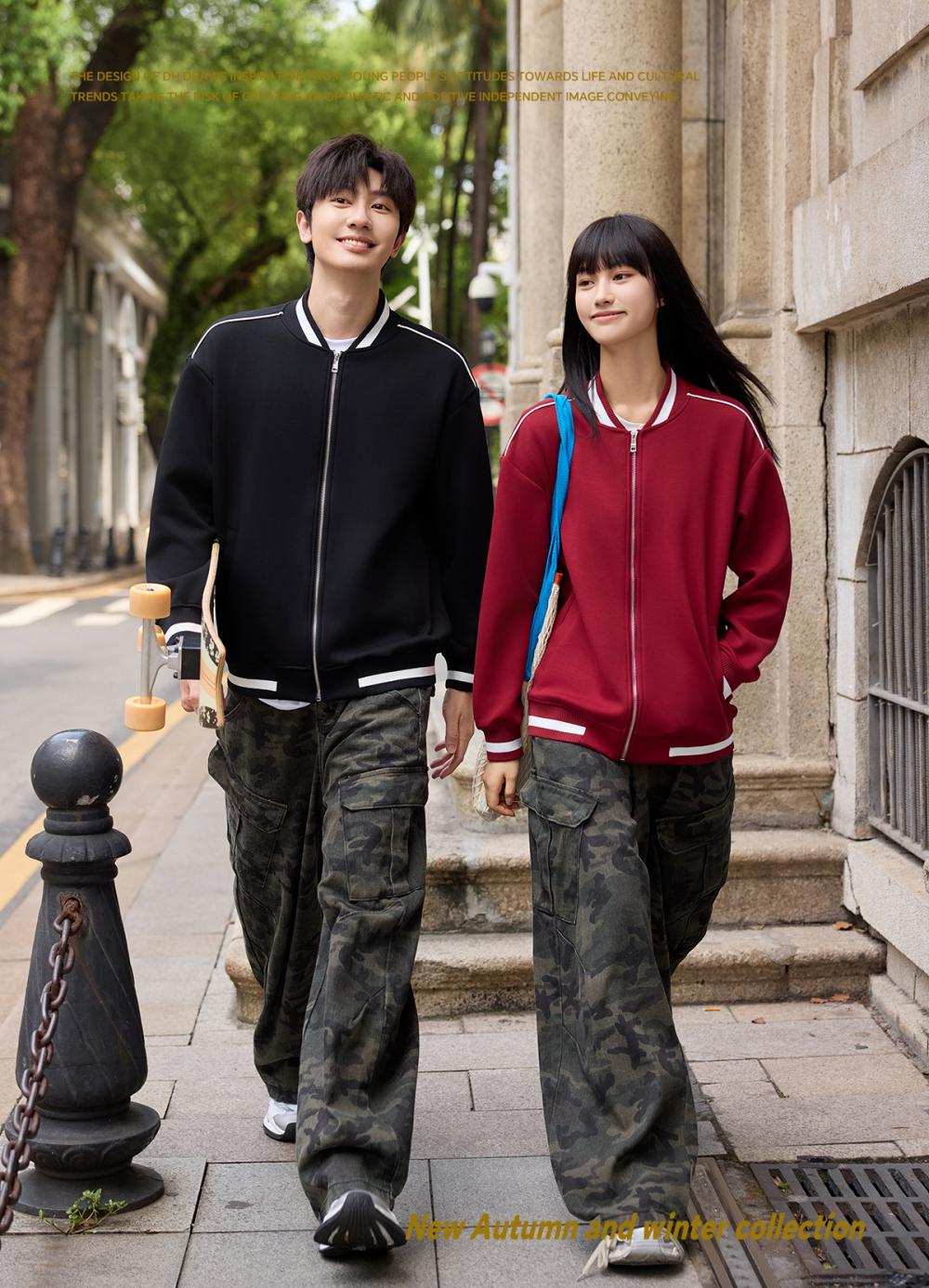 K019899# 400克 五明治液态棉拉链棒球服 卫衣 细节展示 启虎