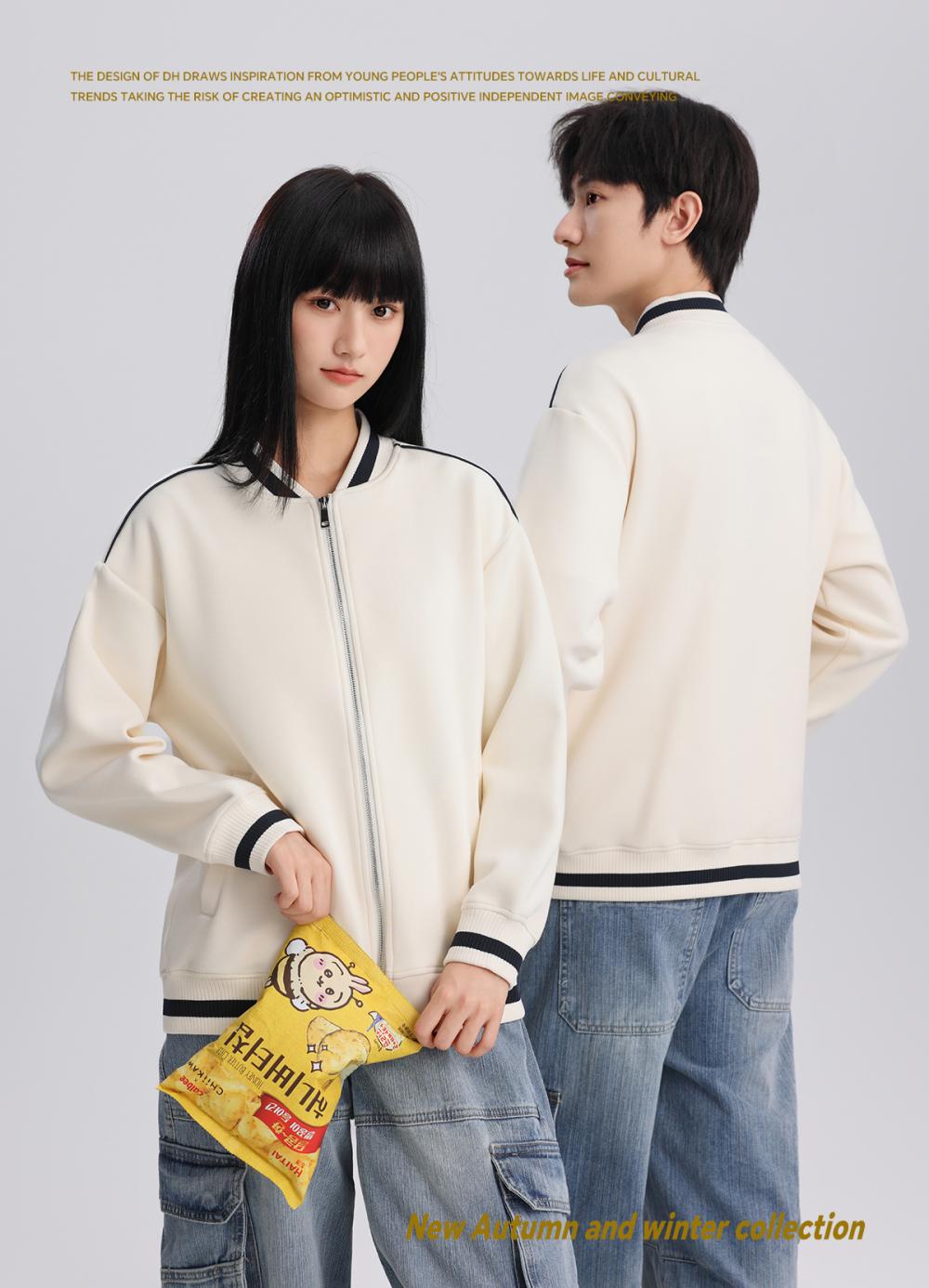 K019899# 400克 五明治液态棉拉链棒球服 卫衣 细节展示 启虎