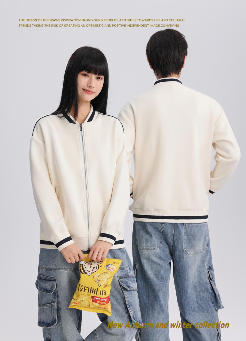 K019899# 400克 五明治液态棉拉链棒球服 卫衣 细节展示 启虎