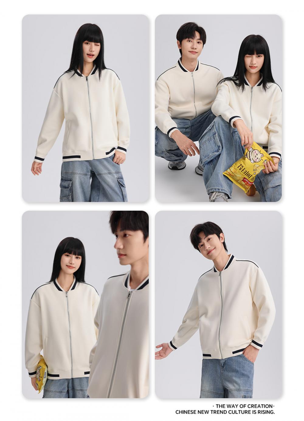 K019899# 400克 五明治液态棉拉链棒球服 卫衣 细节展示 启虎
