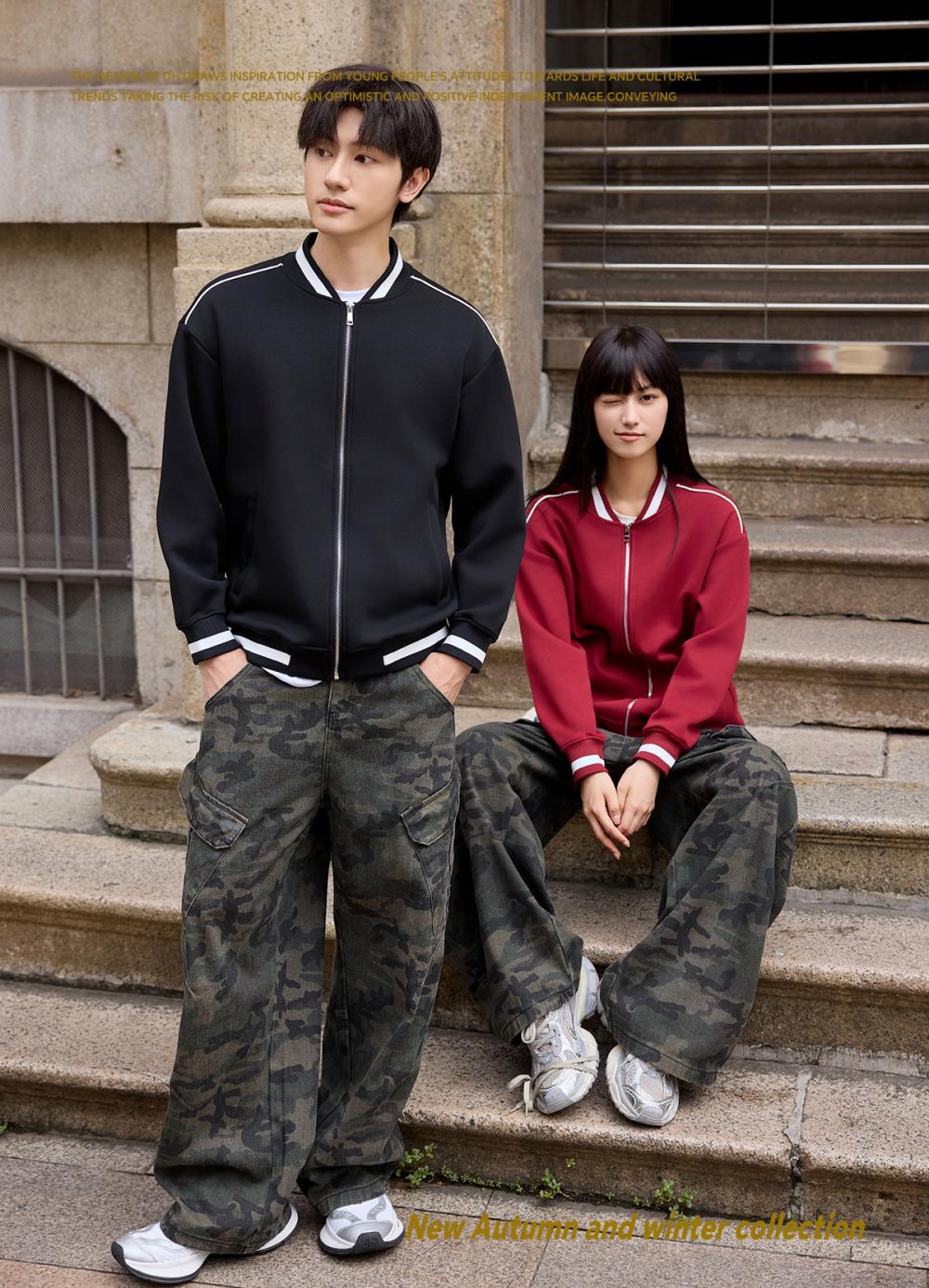K019899# 400克 五明治液态棉拉链棒球服 卫衣 细节展示 启虎
