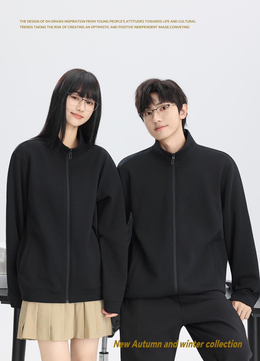 K019897# 400克 五明治液态棉立领开衫拉链外套 卫衣 细节展示 启虎