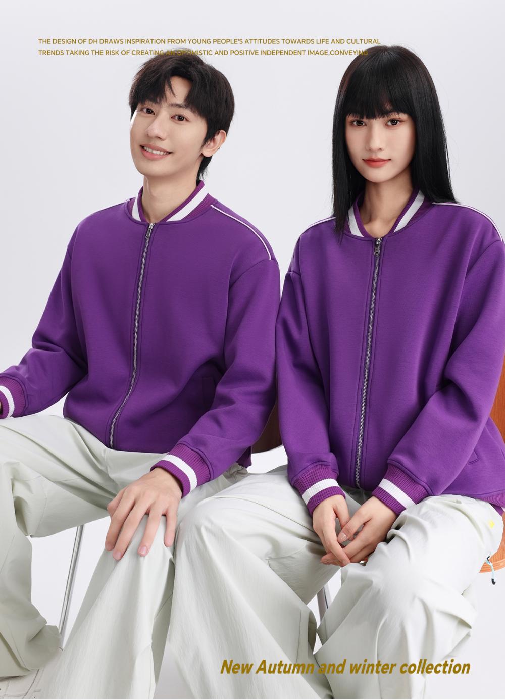K019899# 400克 五明治液态棉拉链棒球服 卫衣 细节展示 启虎