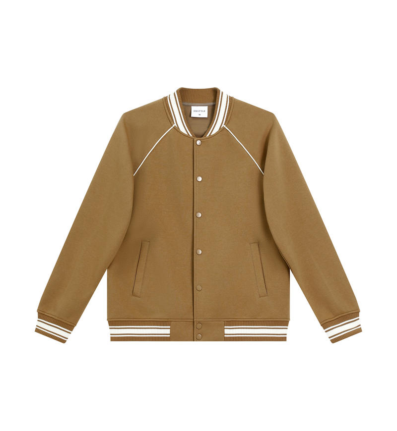 K015099#380克 复古潮棉 时尚棒球服外套 沙漠卡其 卫衣 企业团购定制 启虎