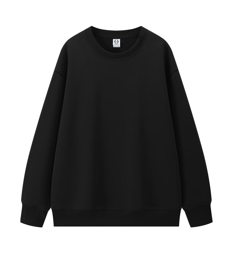K05089#320克 舒适棉 宽松圆领卫衣 黑色 卫衣 企业团购定制 启虎