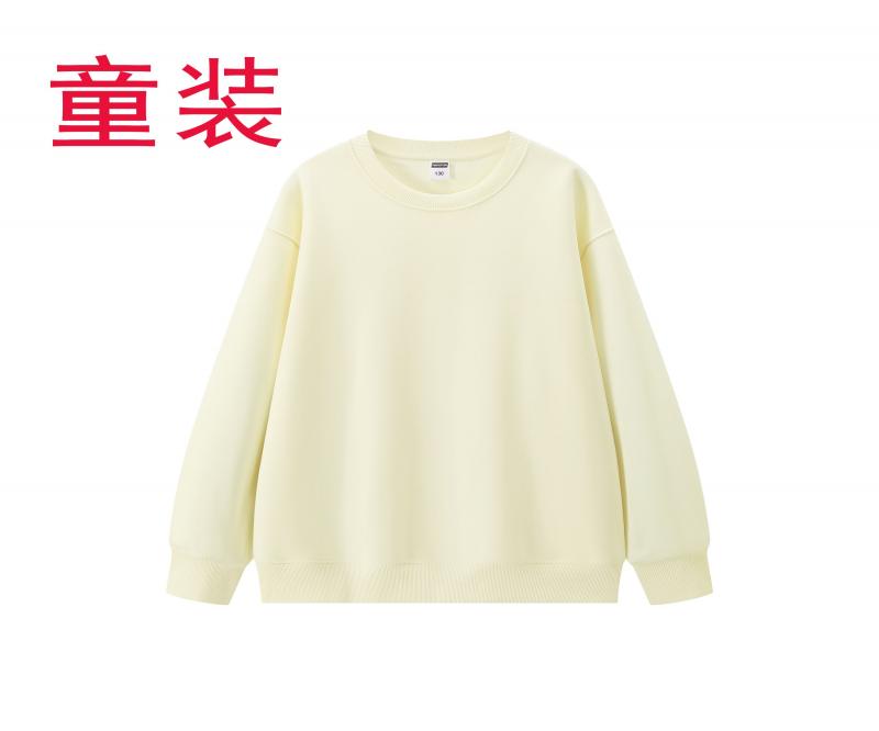 K05085#童款 350克 复古潮棉 宽松圆领卫衣 杏色 卫衣 企业团购定制 启虎