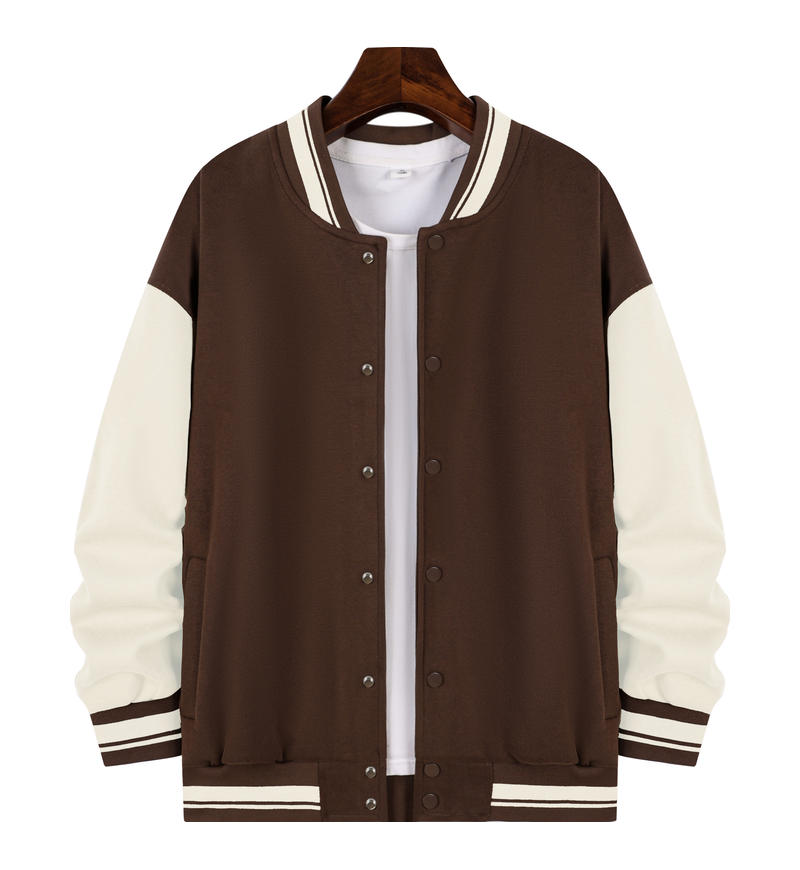主推 SYK-D9906#350克 落肩棒球服【秋冬 2023】 咖啡/白 卫衣 企业团购定制 启虎